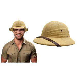 Deluxe Pith Helmet Safari Hat Khaki  NWT